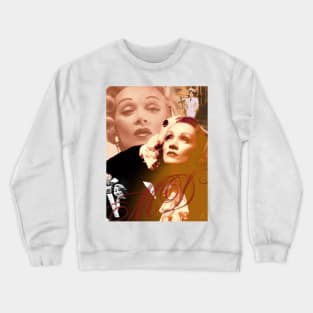 Marlene Dietrich Collage Portrait 3 Crewneck Sweatshirt